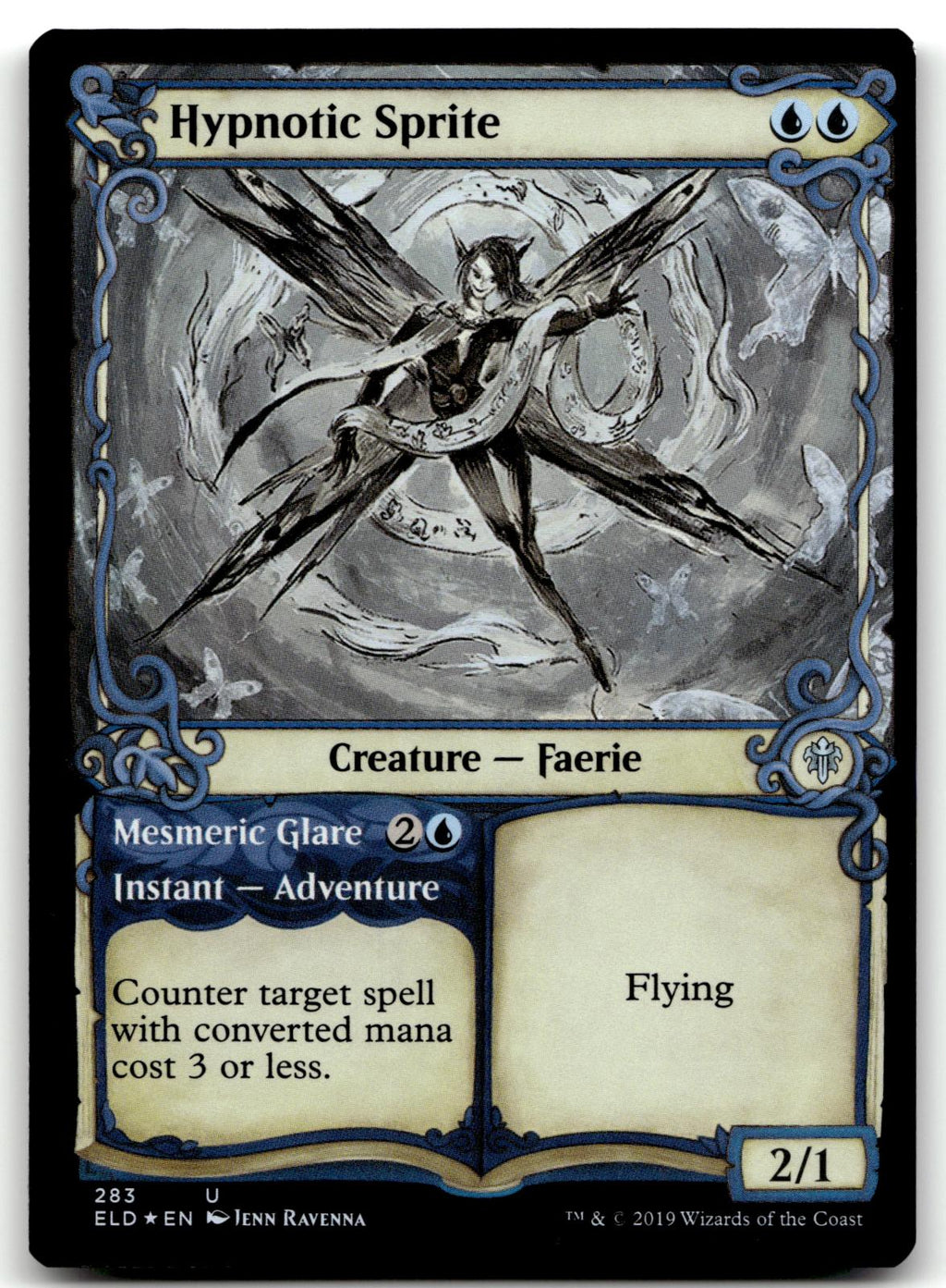 Hypnotic Sprite (Showcase) 283 Throne of Eldraine Magic: The Gathering Foil NM