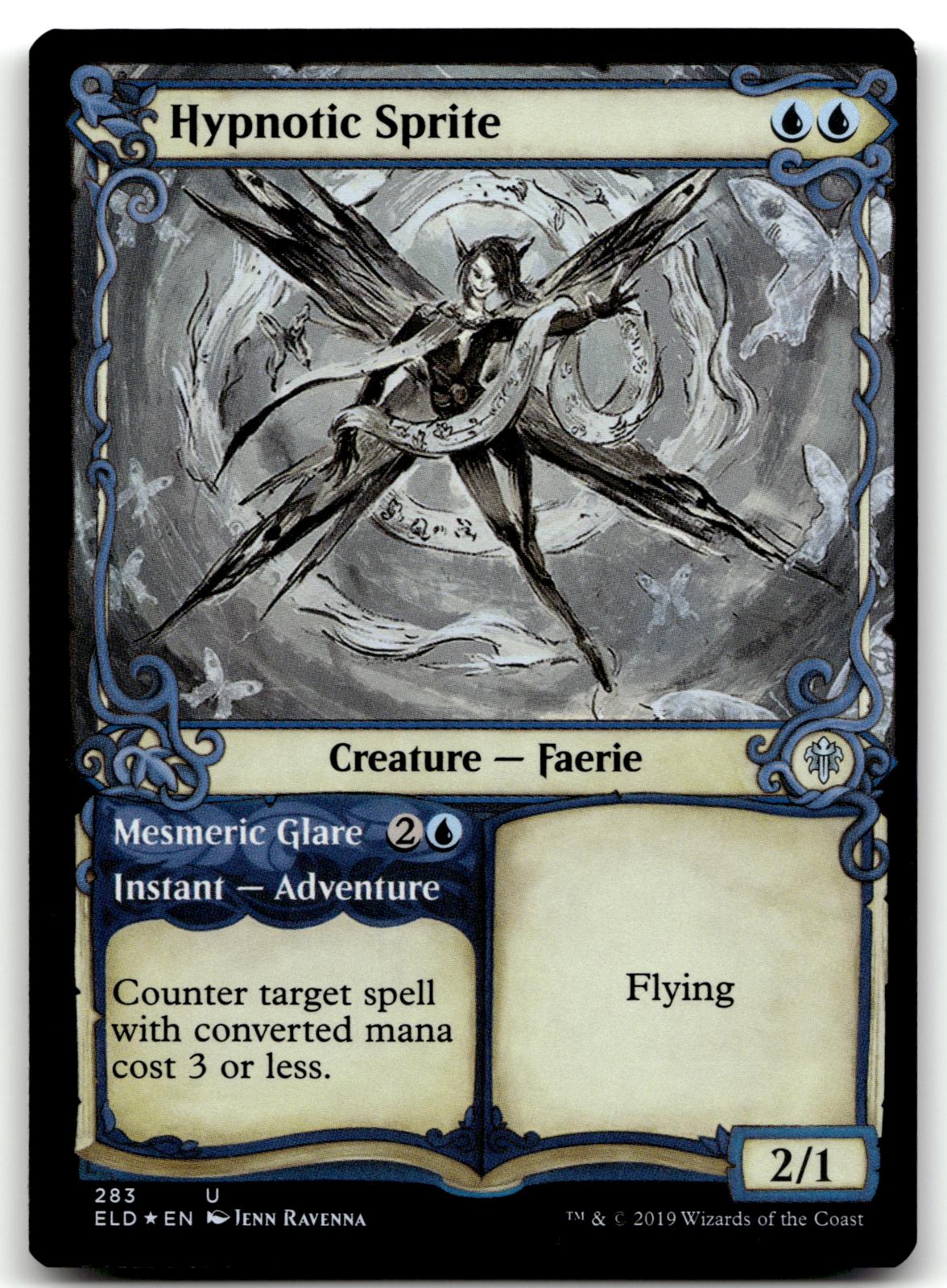 Hypnotic Sprite (Showcase) 283 Throne of Eldraine Magic: The Gathering Foil NM