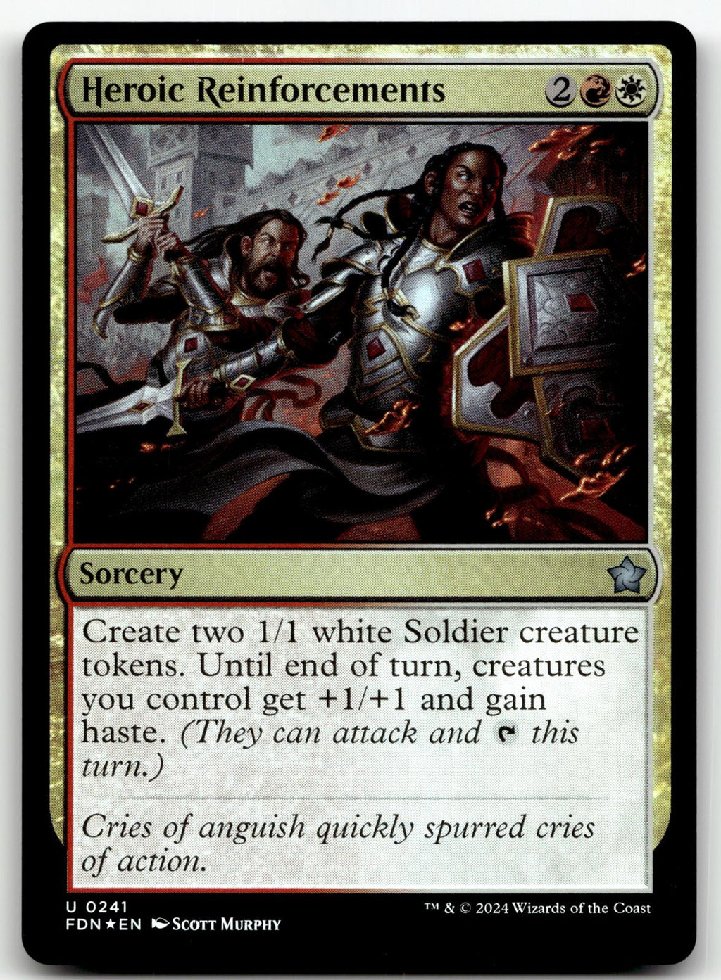 Heroic Reinforcements 241 Uncommon Foundations Magic: The Gathering Foil NM