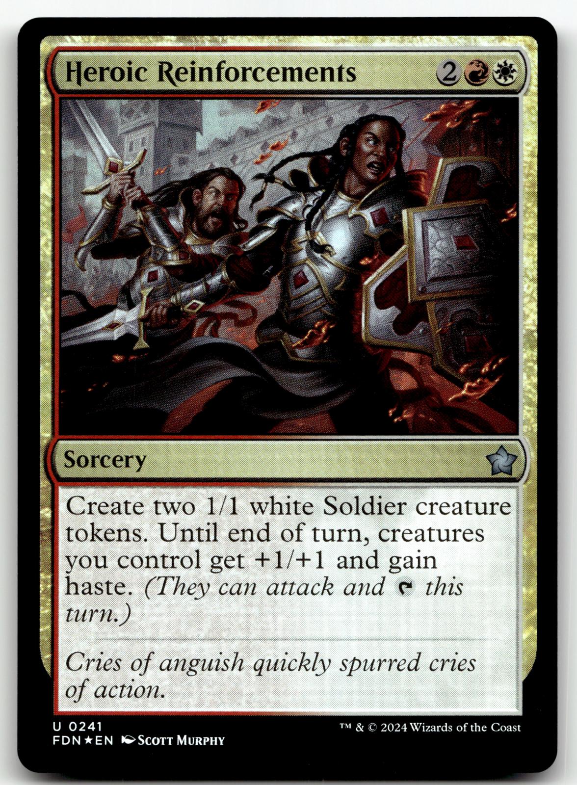 Heroic Reinforcements 241 Uncommon Foundations Magic: The Gathering Foil NM