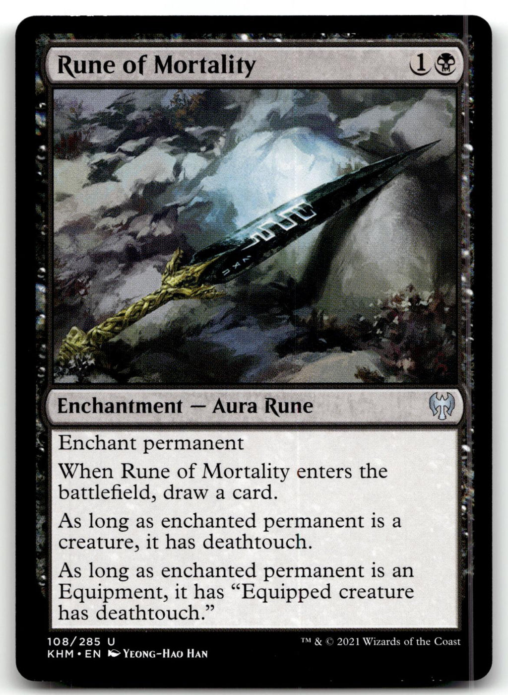Rune of Mortality 108 Uncommon Kaldheim Magic: The Gathering Near Mint