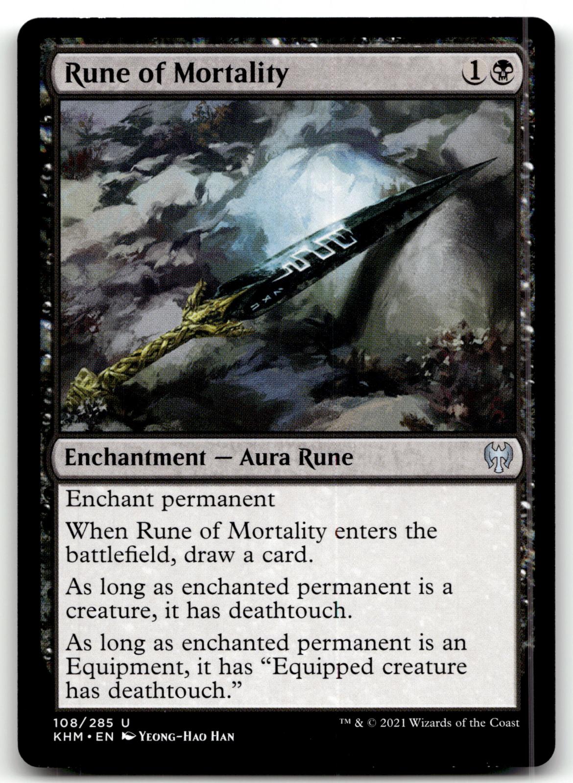 Rune of Mortality 108 Uncommon Kaldheim Magic: The Gathering Near Mint