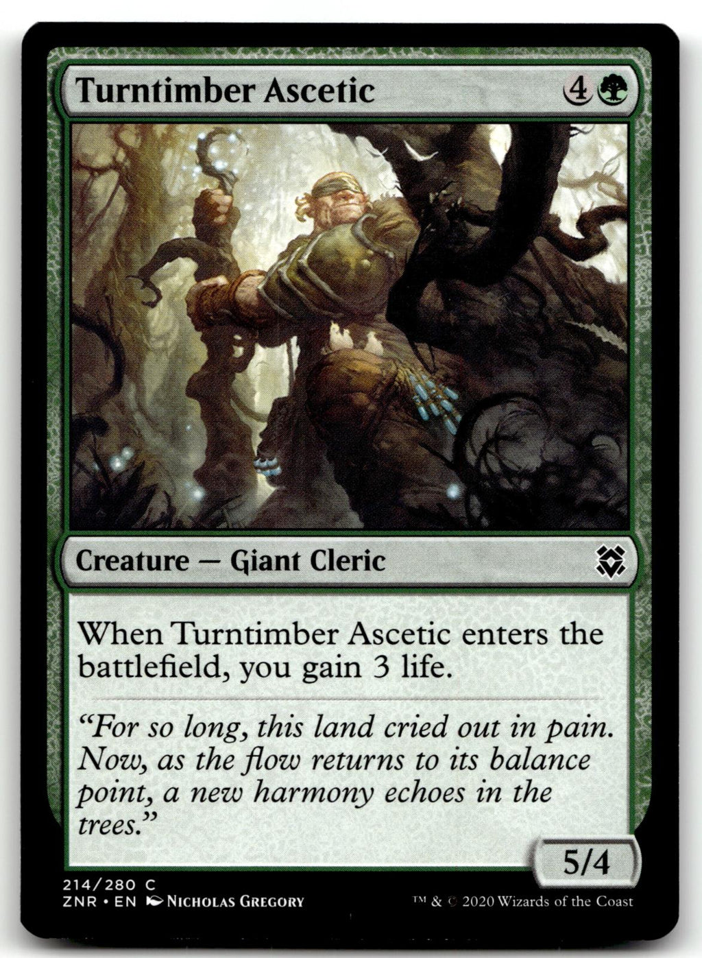 Turntimber Ascetic 214 Common Zendikar Rising Magic: The Gathering Near Mint