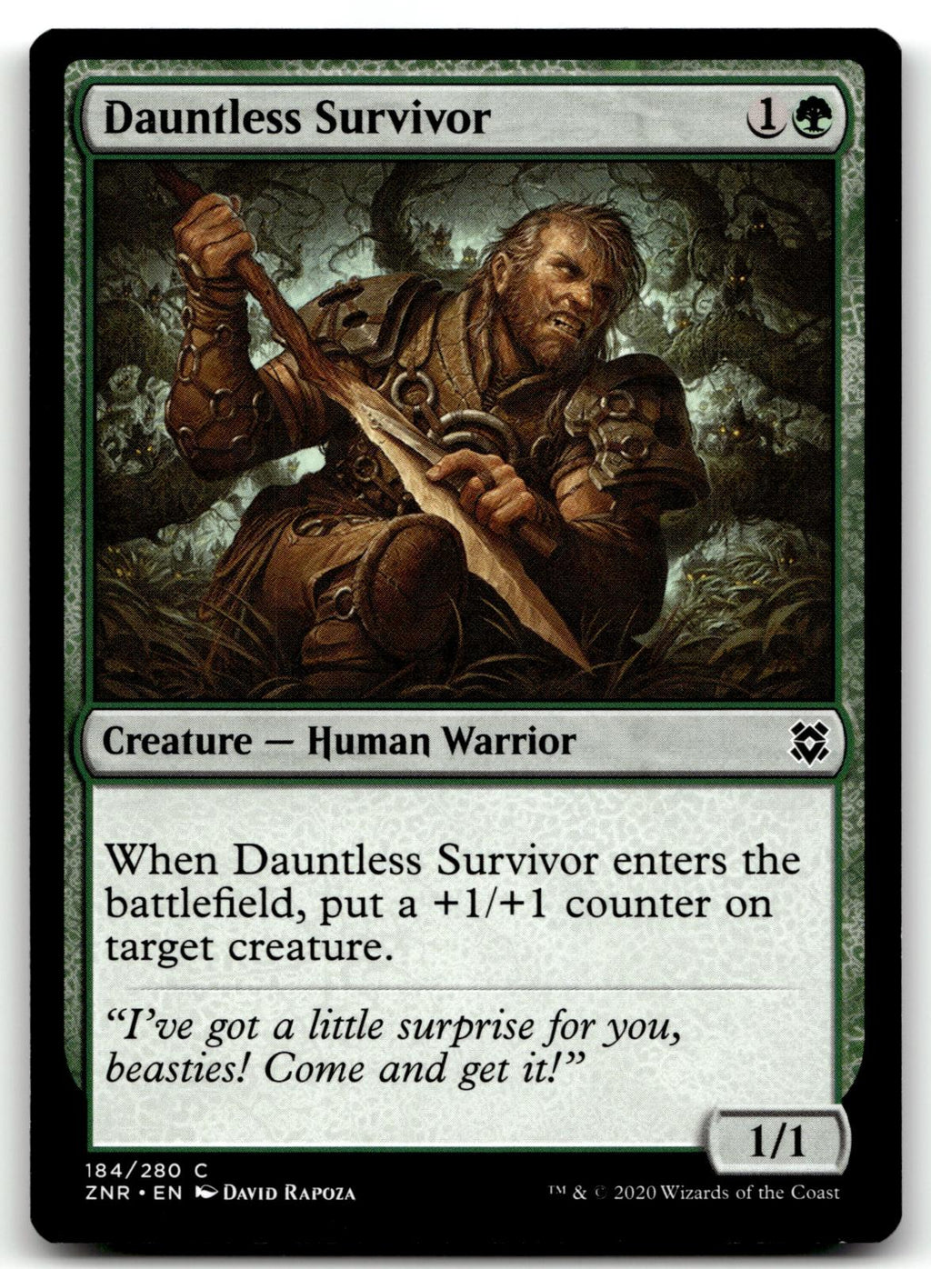 Dauntless Survivor 184 Common Zendikar Rising Magic: The Gathering Near Mint