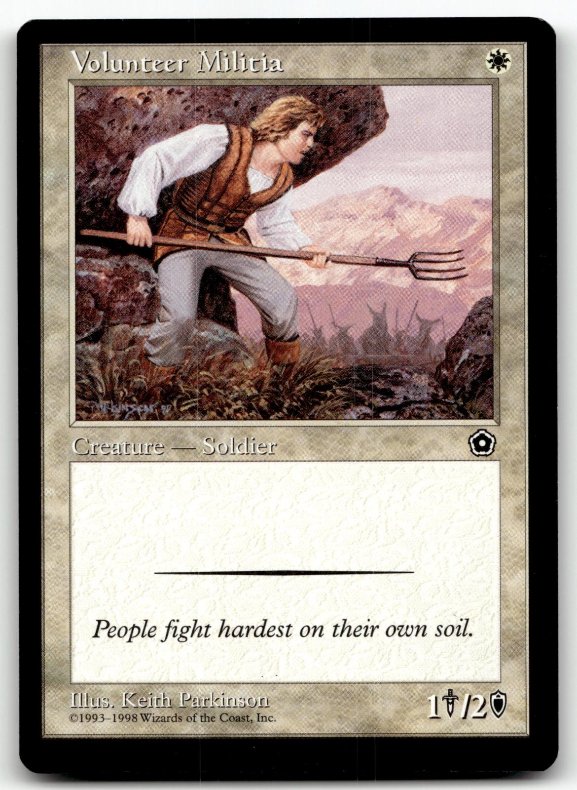 Volunteer Militia Common Portal Second Age Magic: The Gathering Near Mint