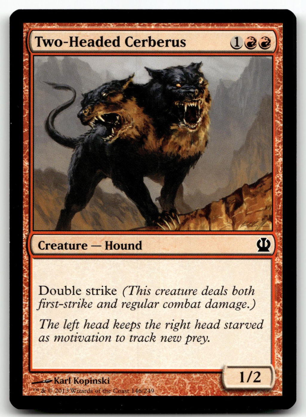 Two-Headed Cerberus 146 Common Theros Magic: The Gathering Near Mint
