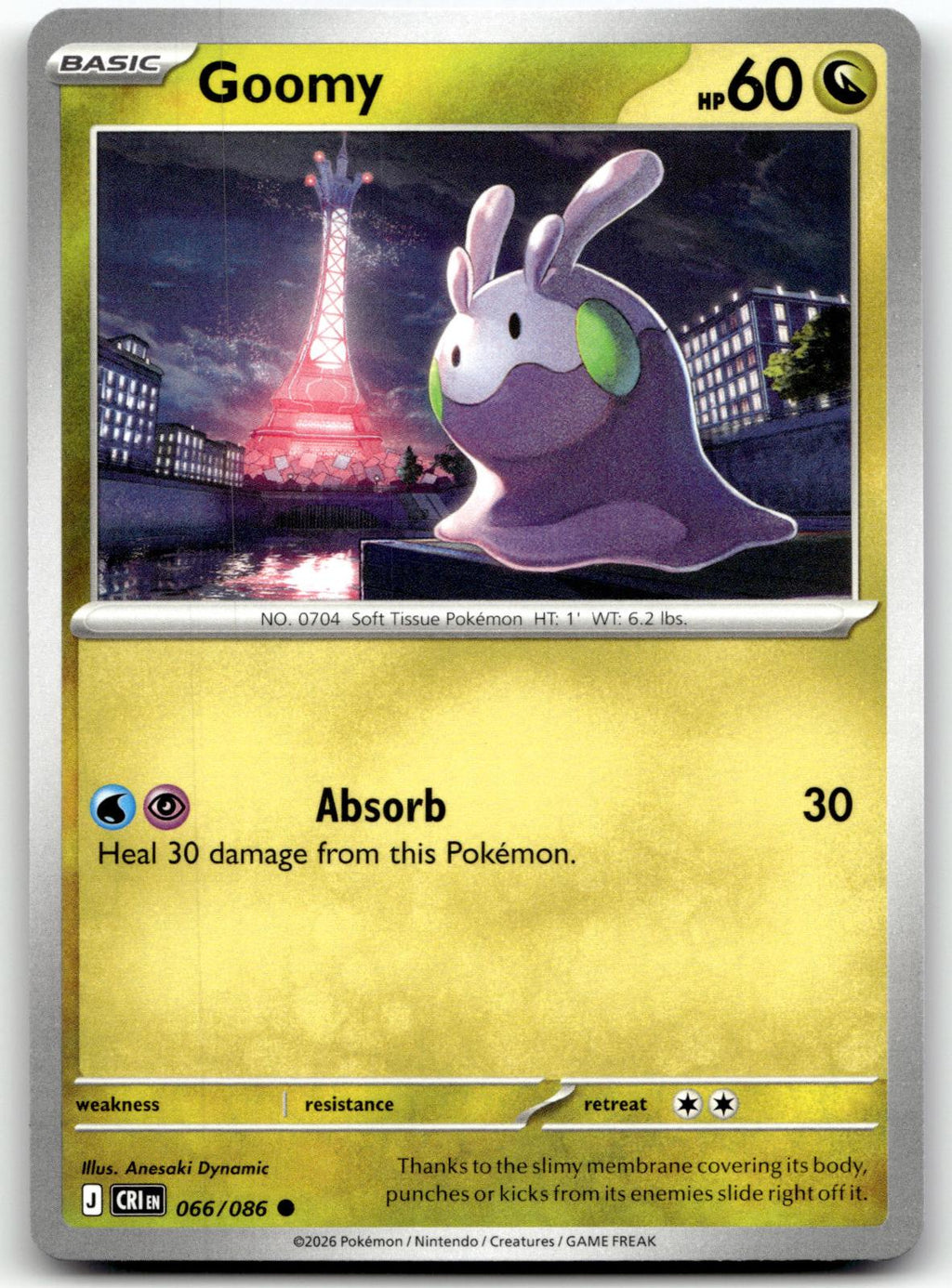 Goomy 066/086 Common Chaos Rising Pokemon Near Mint