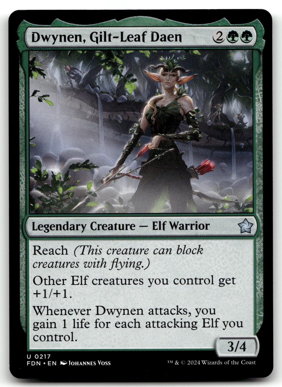 Dwynen, Gilt-Leaf Daen 217 Uncommon Foundations Magic: The Gathering Near Mint
