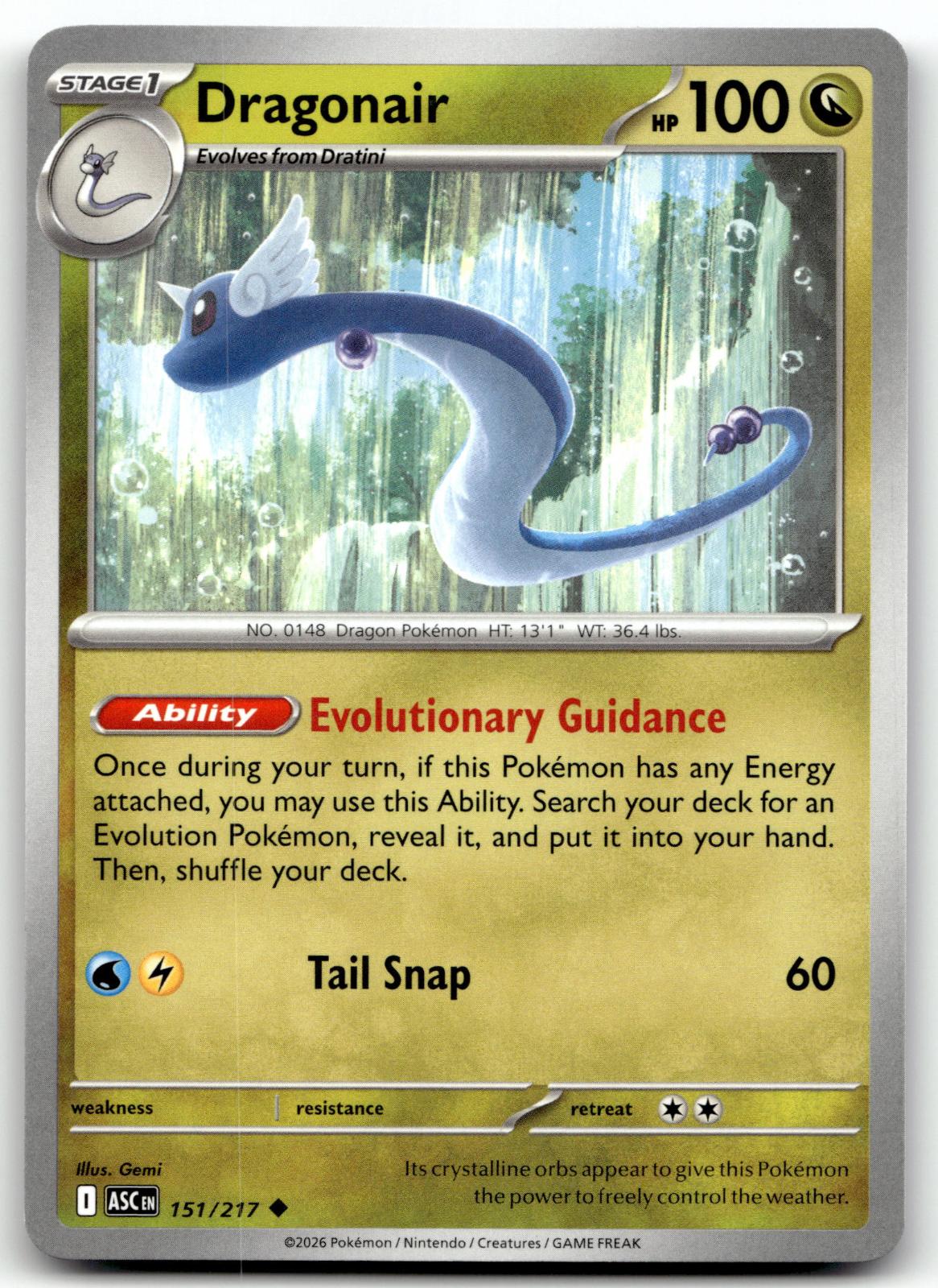 Dragonair 151/217 Uncommon Ascended Heroes Pokemon Near Mint