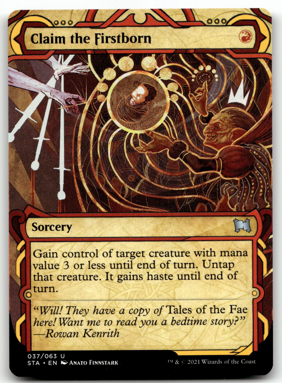 Claim the Firstborn (Foil Etched) 37 Strixhaven: Mystical Archives Magic: The Gathering NM