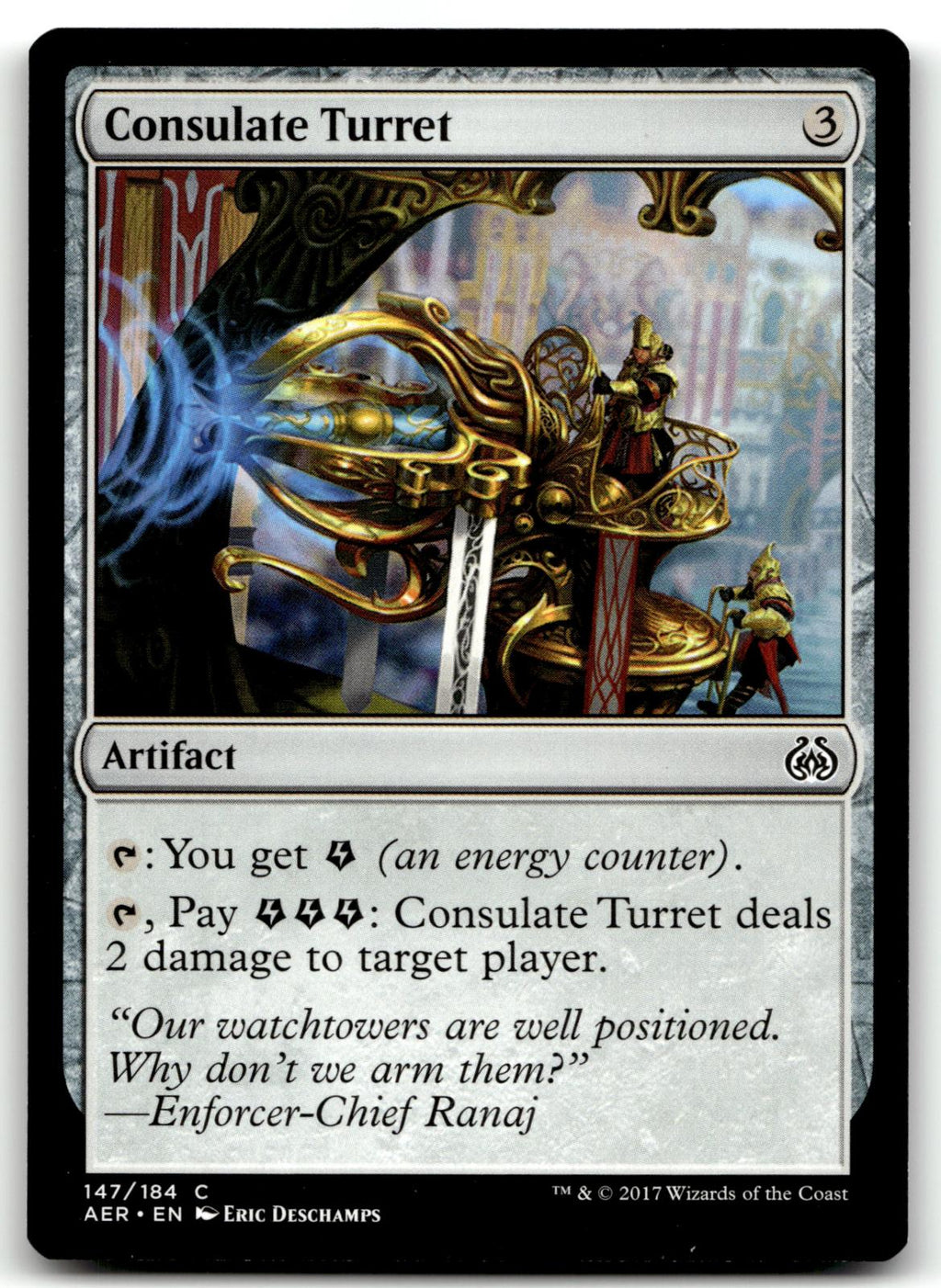 Consulate Turret 147 Common Aether Revolt Magic: The Gathering Near Mint