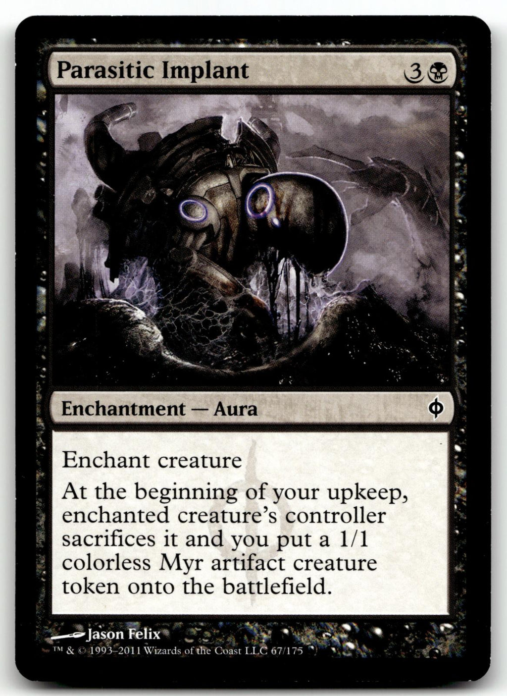 Parasitic Implant 67 Common New Phyrexia Magic: The Gathering Near Mint