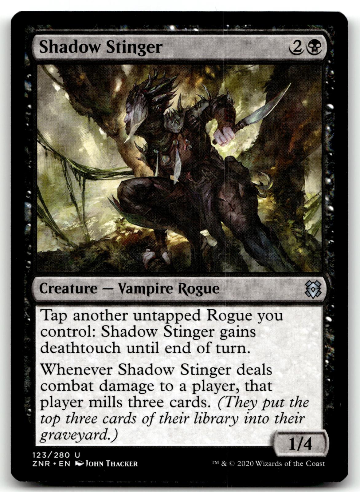 Shadow Stinger 123 Uncommon Zendikar Rising Magic: The Gathering Near Mint