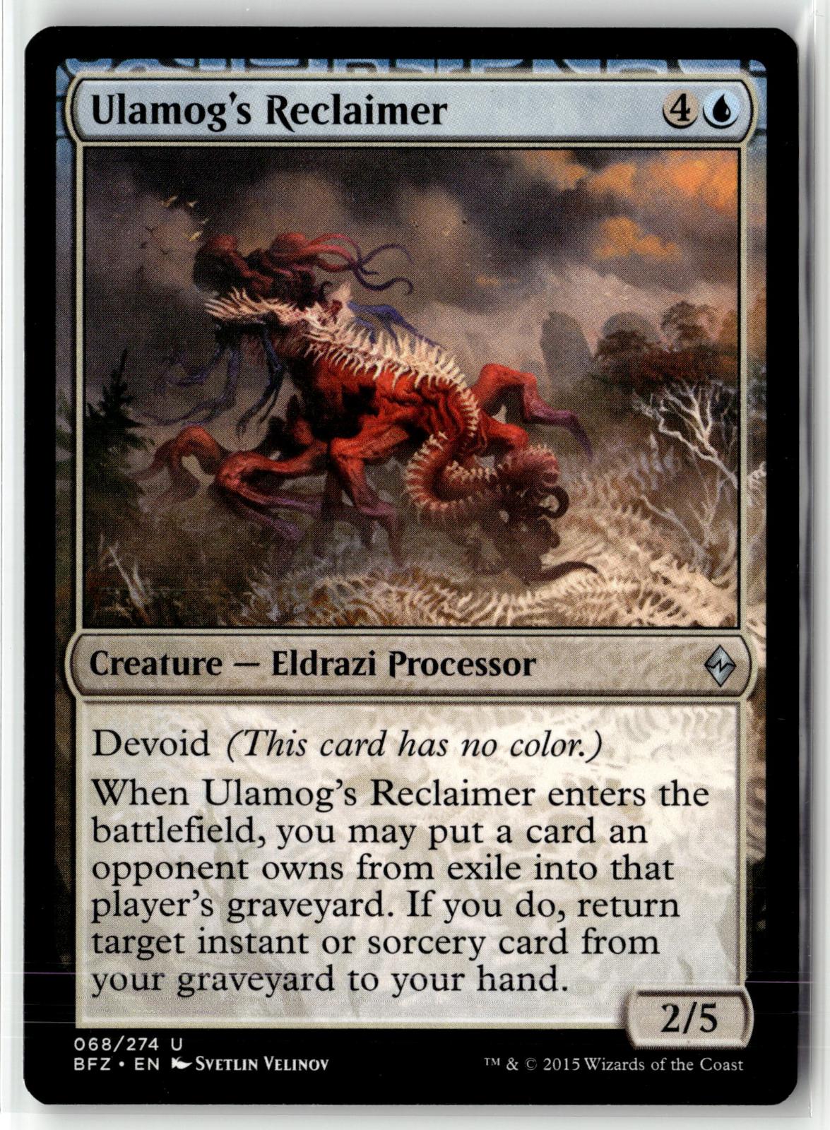 Ulamog's Reclaimer 68 Uncommon Battle for Zendikar Magic: The Gathering NM