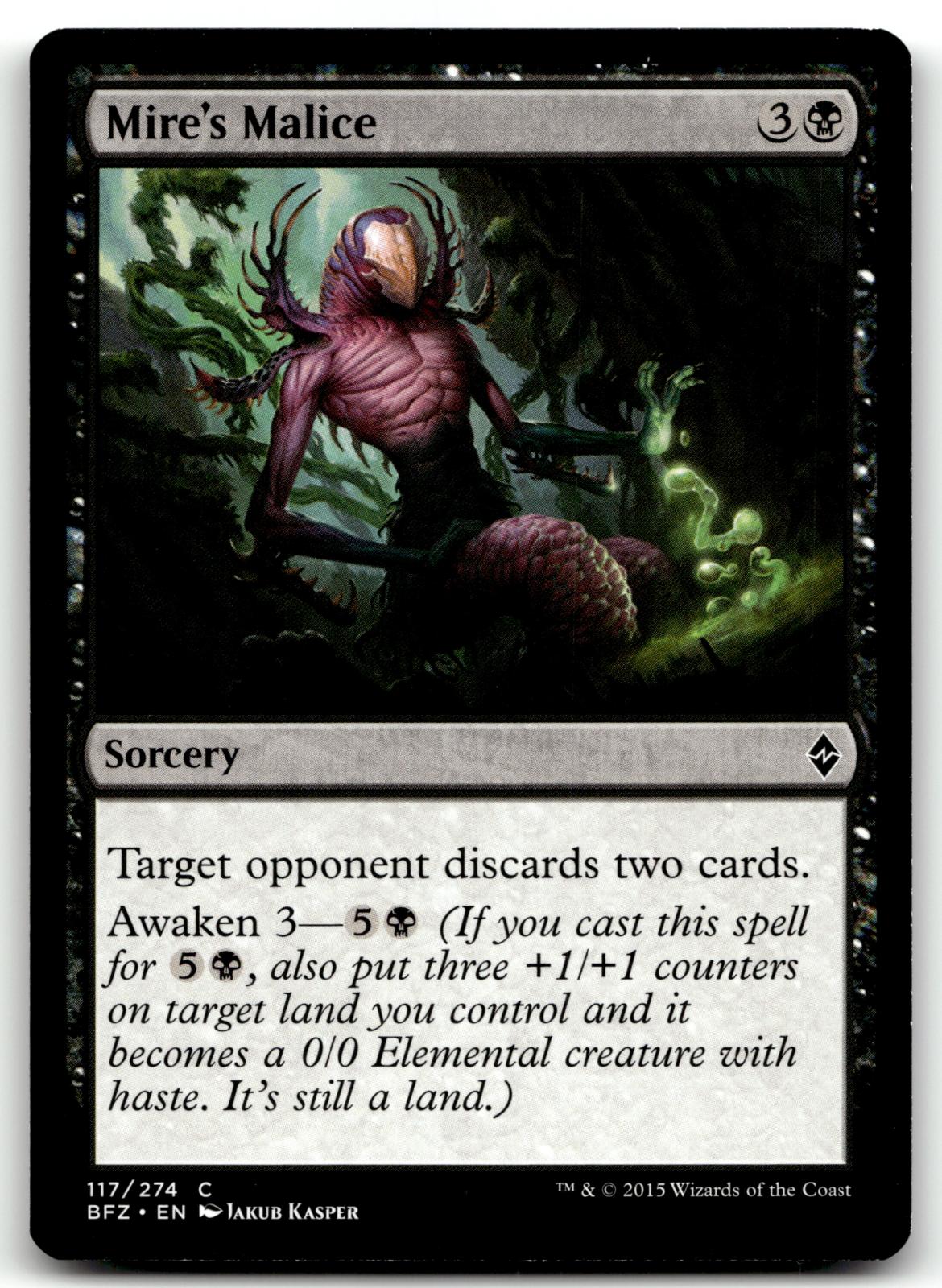 Mire's Malice 117 Common Battle for Zendikar Magic: The Gathering Near Mint