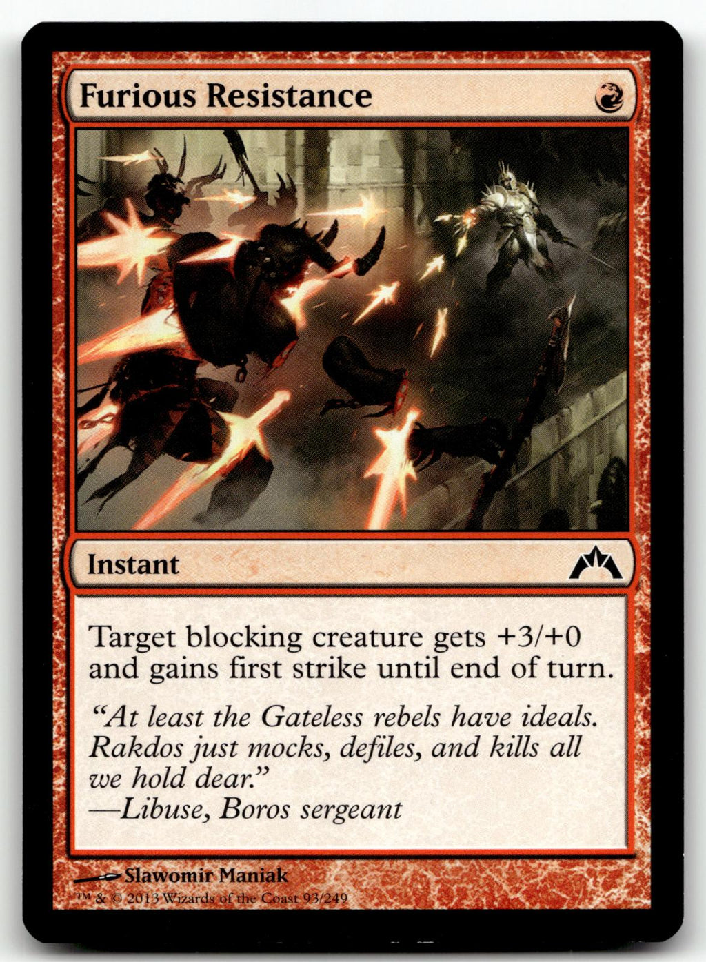 Furious Resistance 93 Common Gatecrash Magic: The Gathering Near Mint