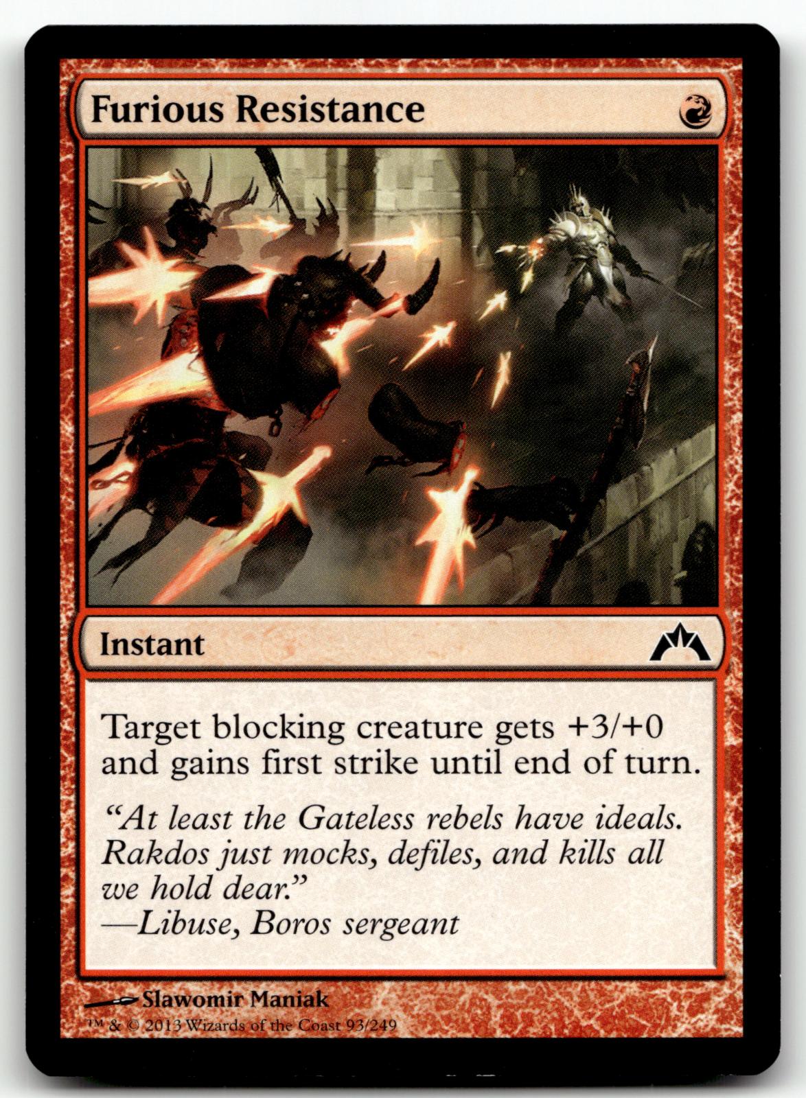 Furious Resistance 93 Common Gatecrash Magic: The Gathering Near Mint