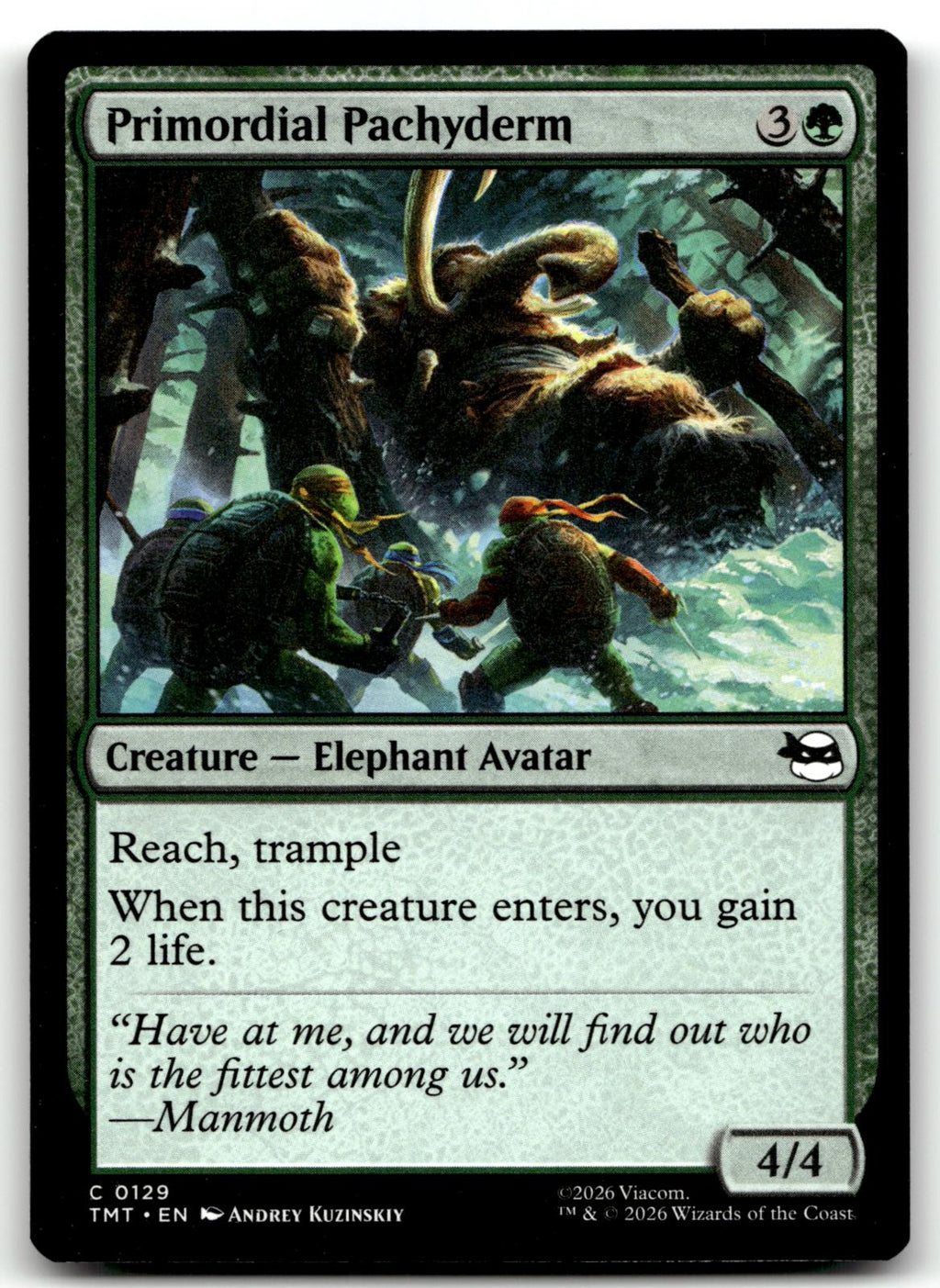 Primordial Pachyderm 0129 Teenage Mutant Ninja Turtles Magic: The Gathering NM