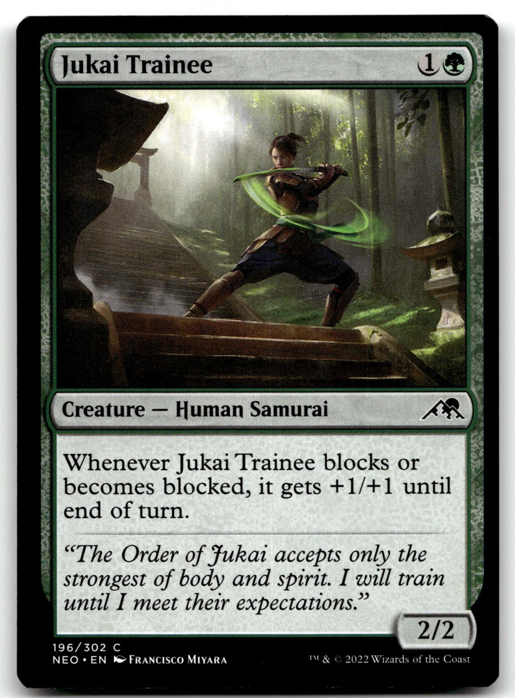 Jukai Trainee 196 Common Kamigawa: Neon Dynasty Magic: The Gathering Near Mint