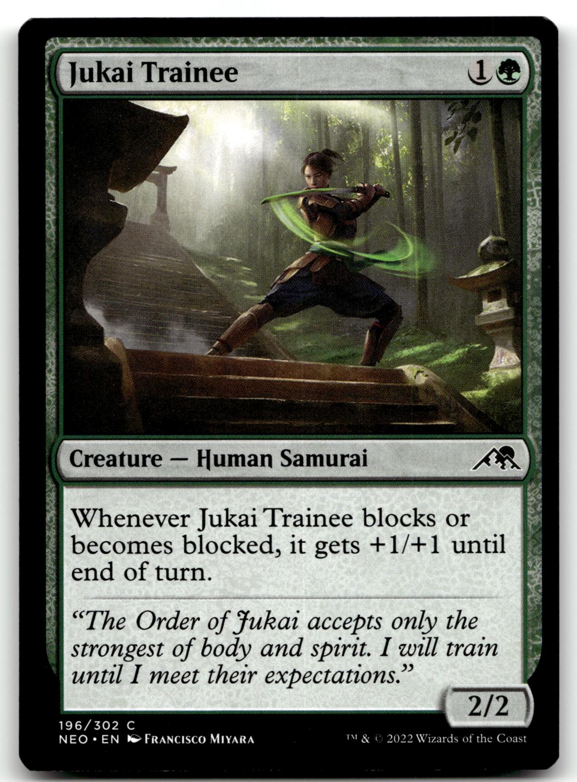 Jukai Trainee 196 Common Kamigawa: Neon Dynasty Magic: The Gathering Near Mint
