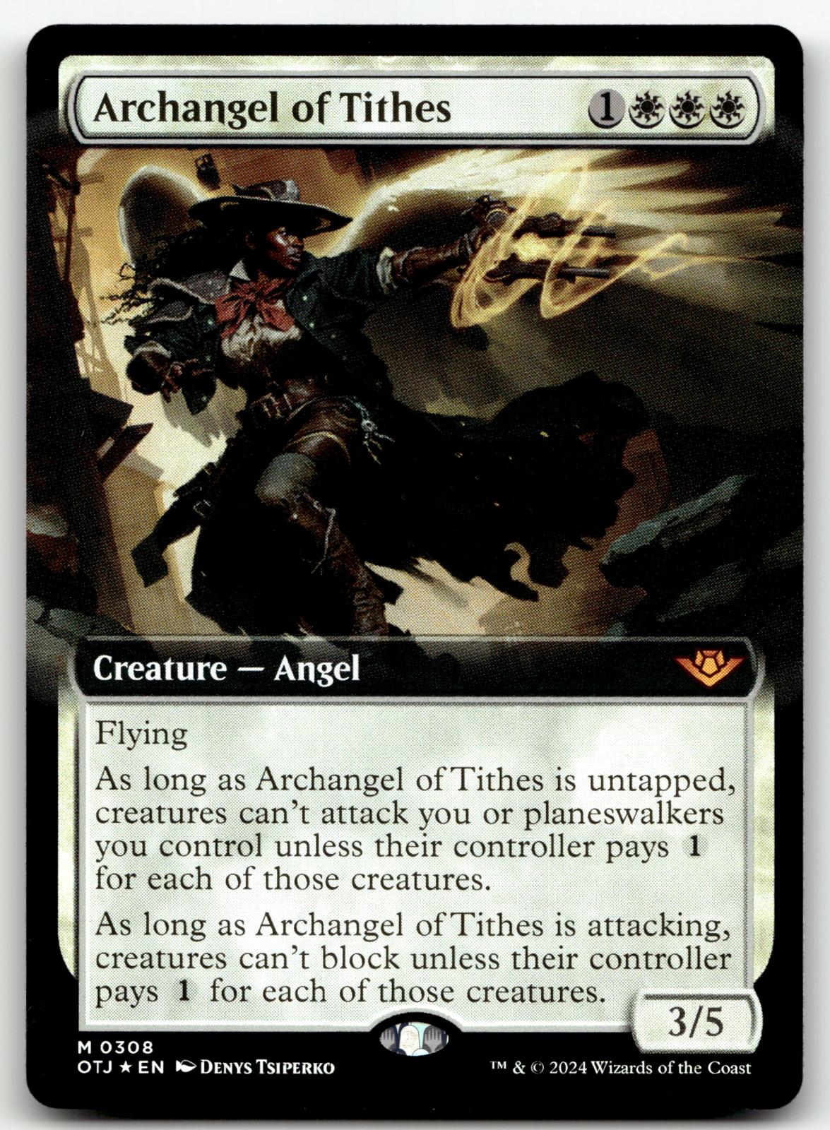 Archangel of Tithes (Extended Art) 308 Outlaws of Thunder Junction Magic: The Gathering Foil NM