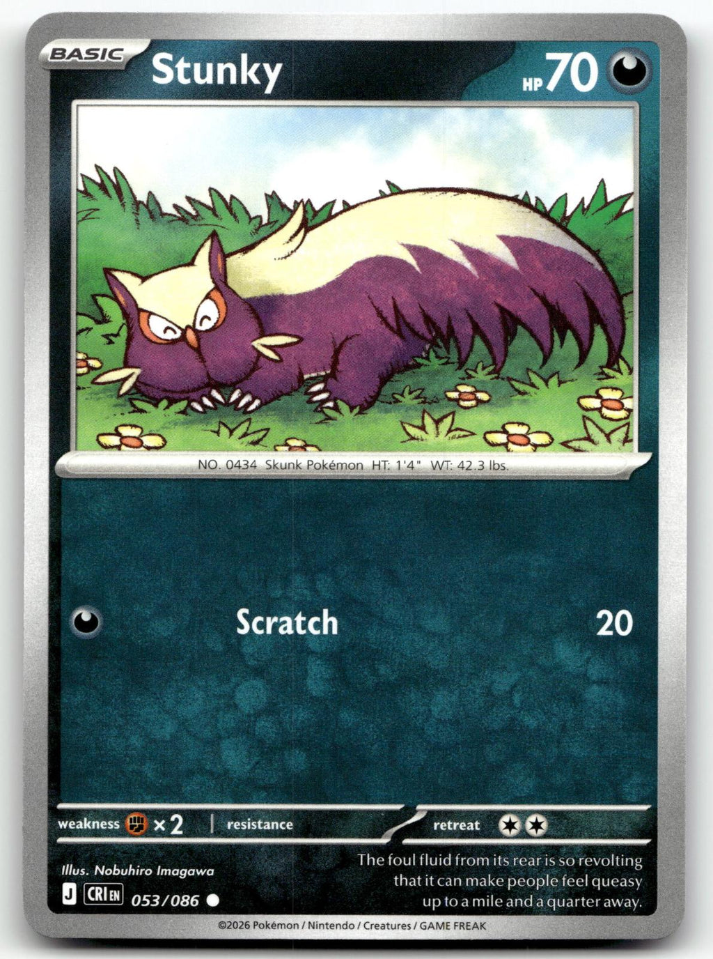 Stunky 053/086 Common Chaos Rising Pokemon Near Mint