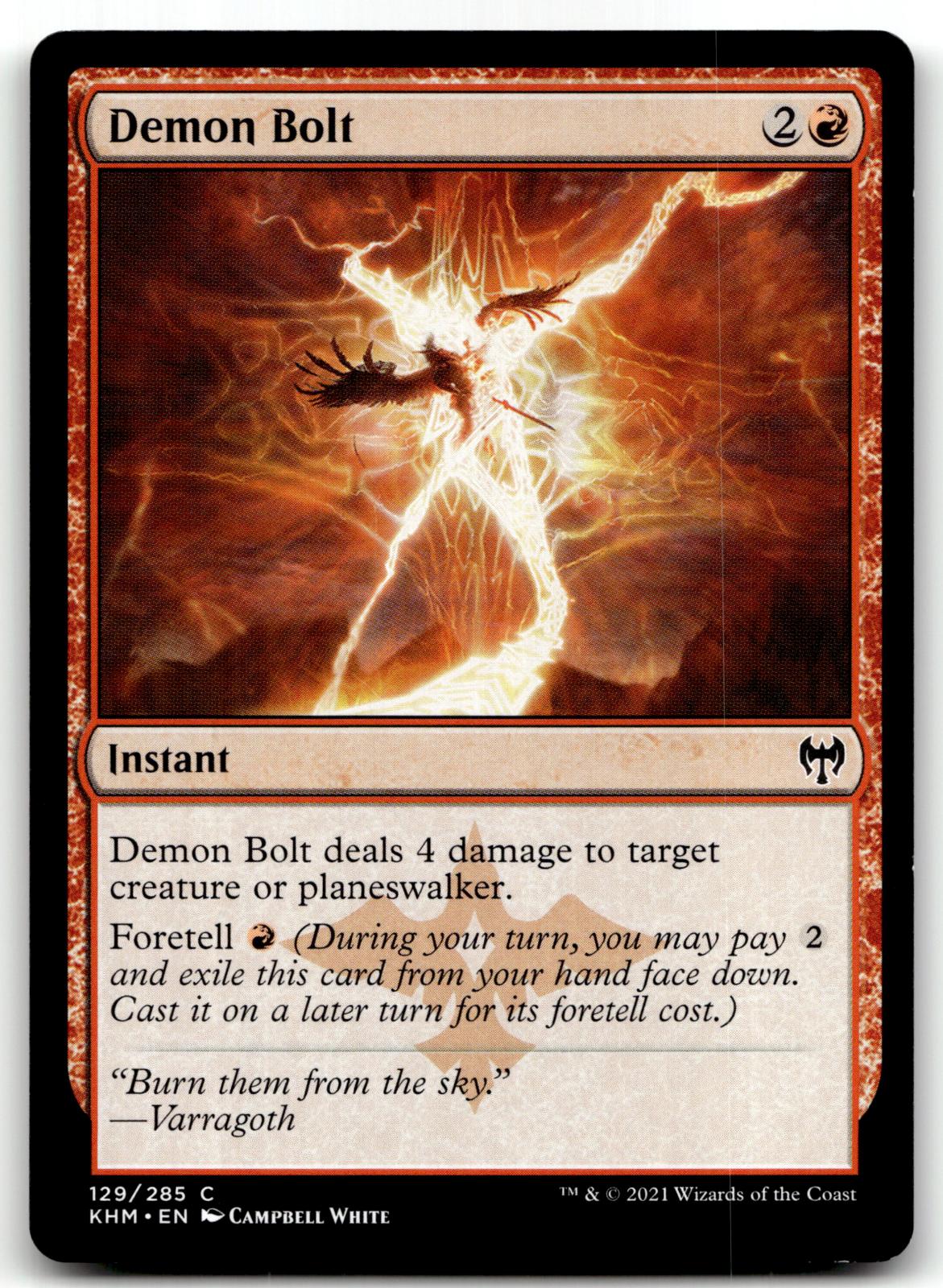 Demon Bolt 129 Common Kaldheim Magic: The Gathering Near Mint