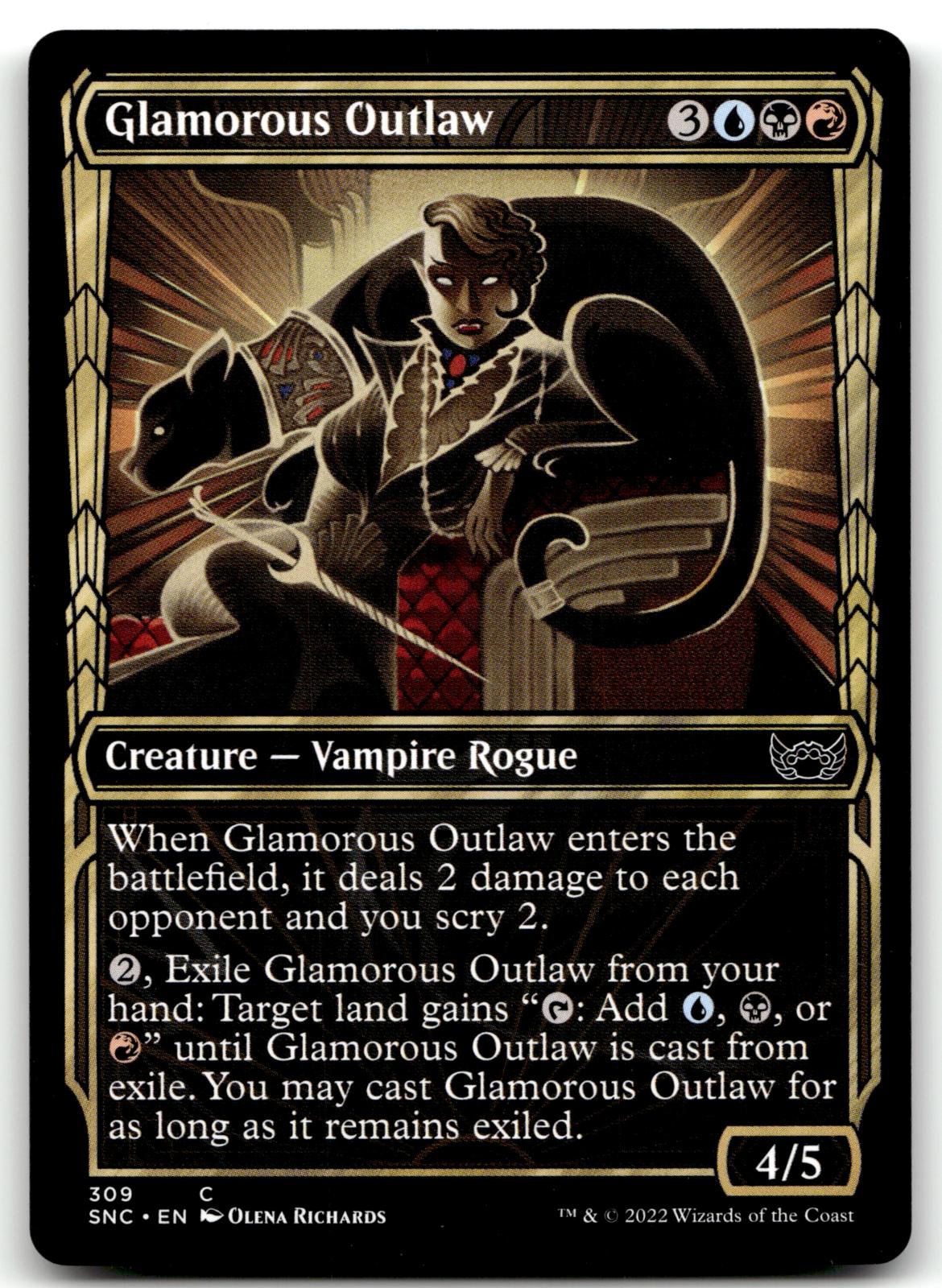 Glamorous Outlaw (Showcase) 309 Streets of New Capenna Magic: The Gathering NM