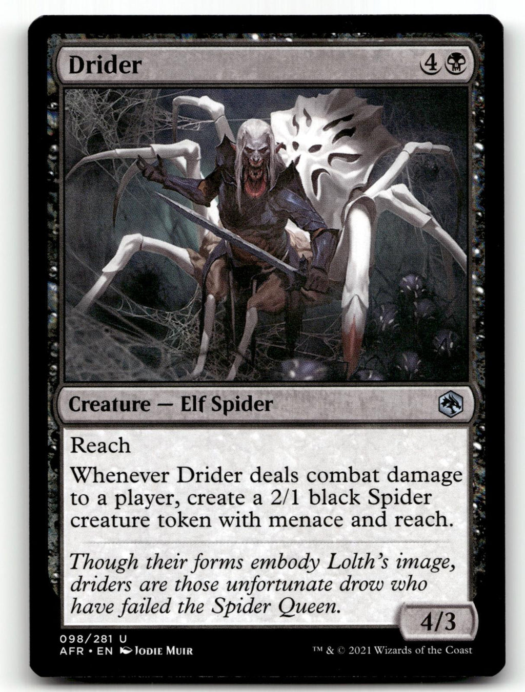 Drider 98 Uncommon Adventures in the Forgotten Realms Magic: The Gathering NM