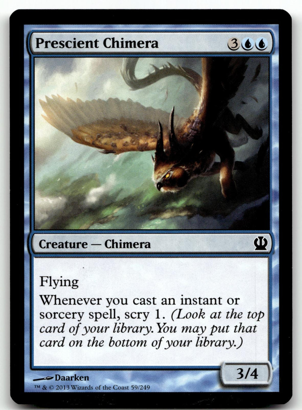 Prescient Chimera 59 Common Theros Magic: The Gathering Near Mint