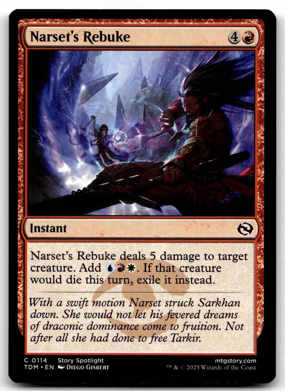 Narset's Rebuke 114 Common Tarkir: Dragonstorm Magic: The Gathering Near Mint