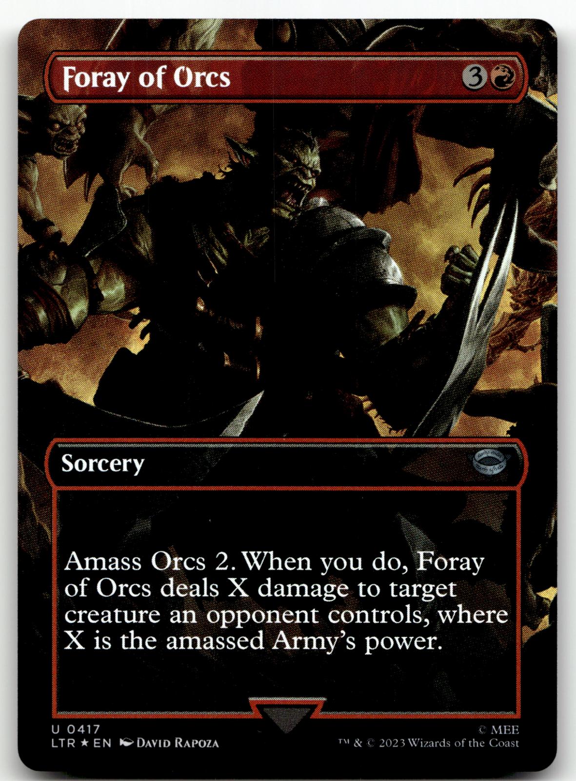 Foray of Orcs (Borderless) 417 Universes Beyond: The Lord of the Rings: Tales of Middle-earth Magic: The Gathering Foil NM