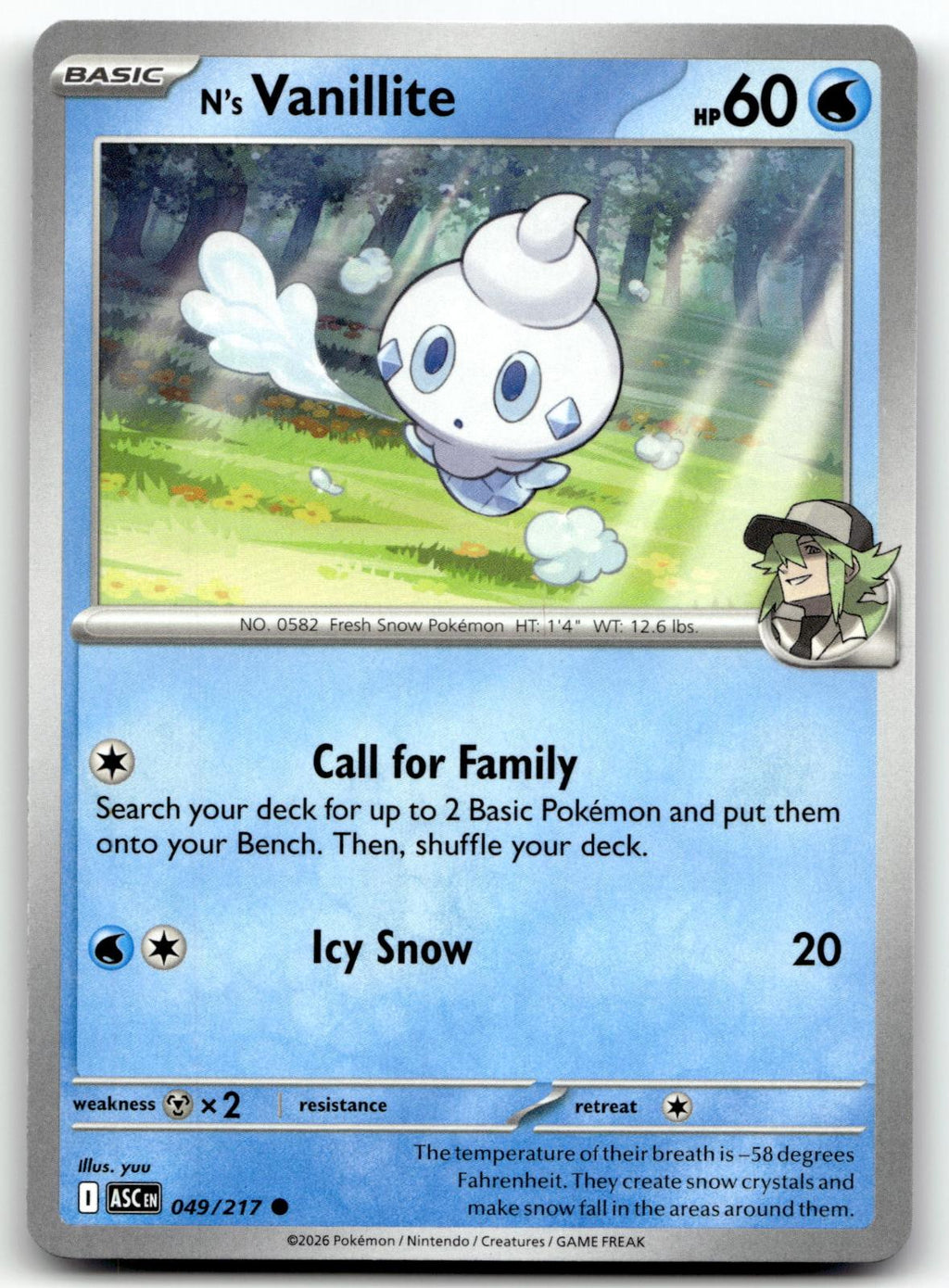 N's Vanillite 049/217 Common Ascended Heroes Pokemon Near Mint
