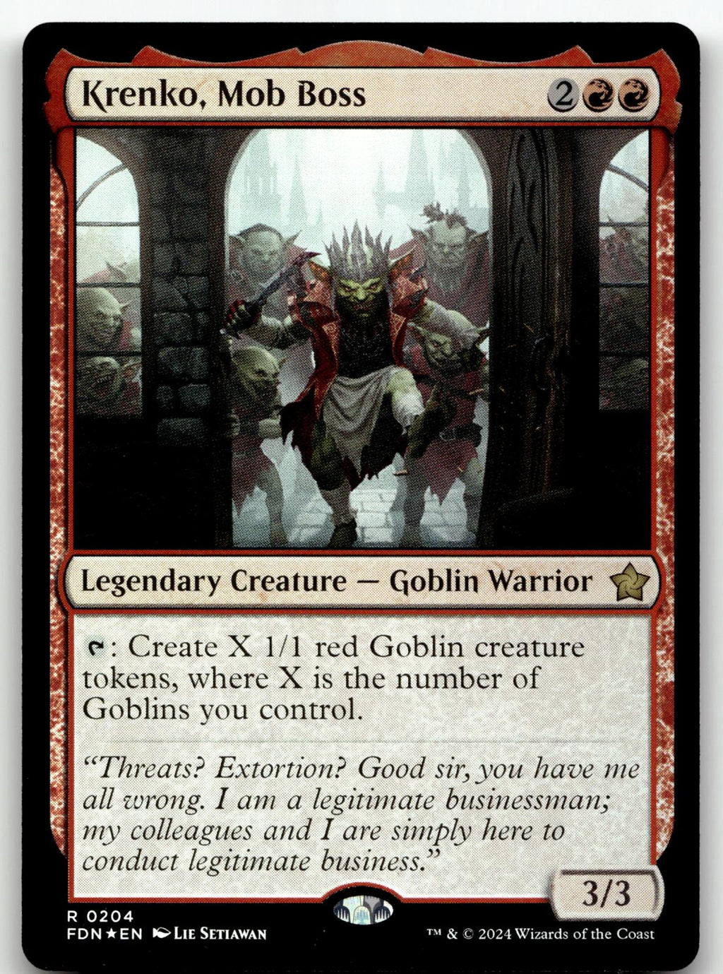 Krenko, Mob Boss 204 Rare Foundations Magic: The Gathering Foil Near Mint