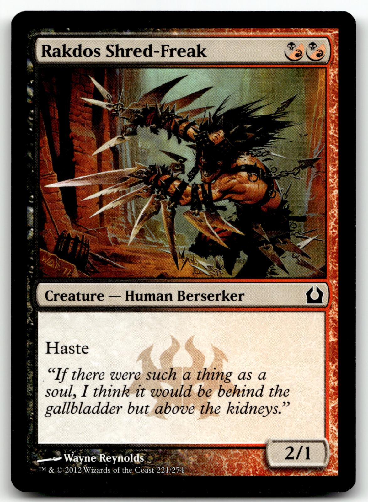 Rakdos Shred-Freak 221 Common Return to Ravnica Magic: The Gathering Near Mint