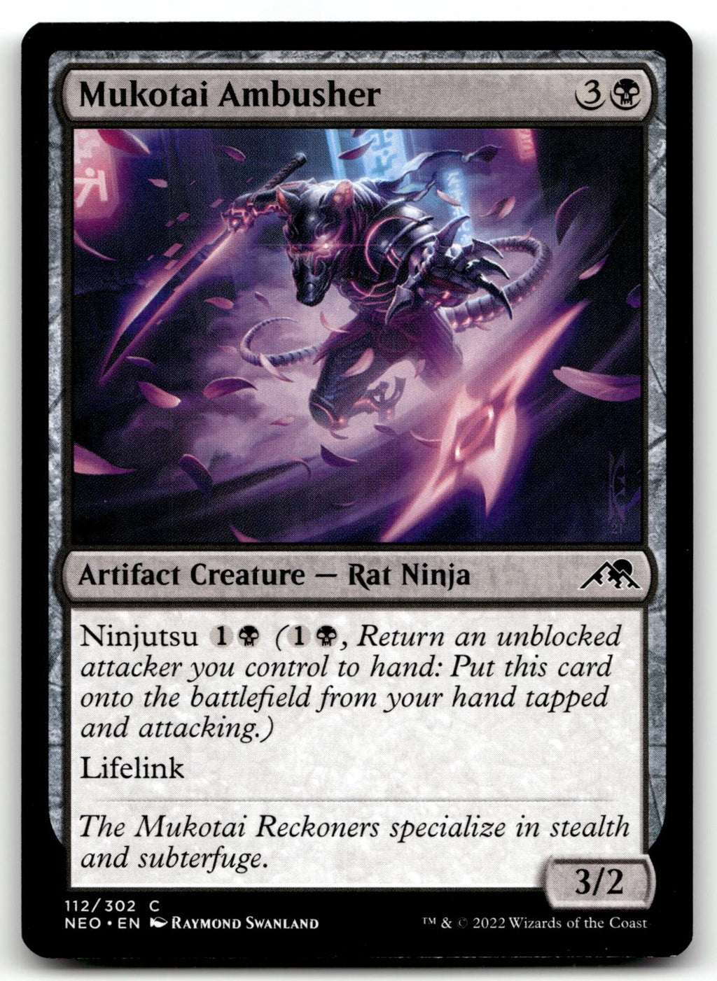 Mukotai Ambusher 112 Common Kamigawa: Neon Dynasty Magic: The Gathering NM