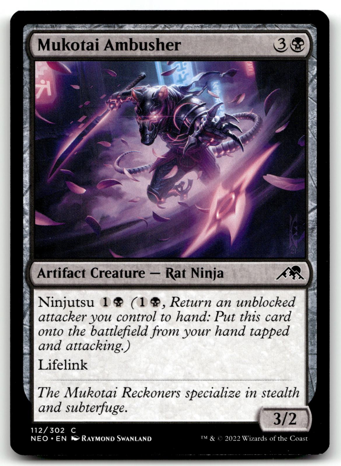 Mukotai Ambusher 112 Common Kamigawa: Neon Dynasty Magic: The Gathering NM