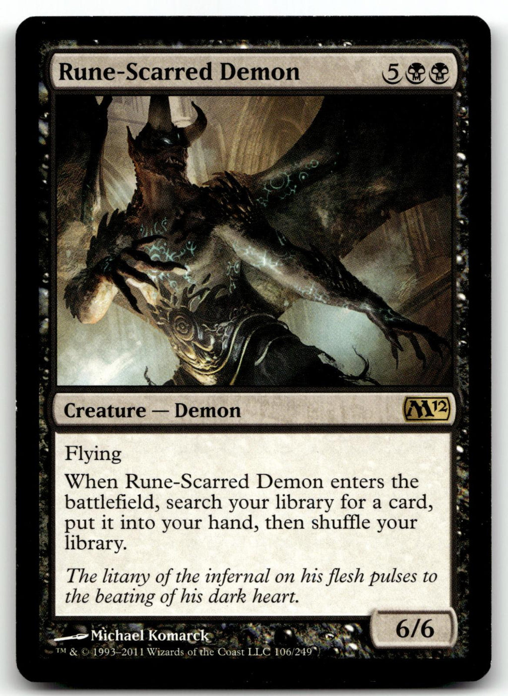 Rune-Scarred Demon 106 Rare Magic 2012 (M12) Magic: The Gathering Near Mint
