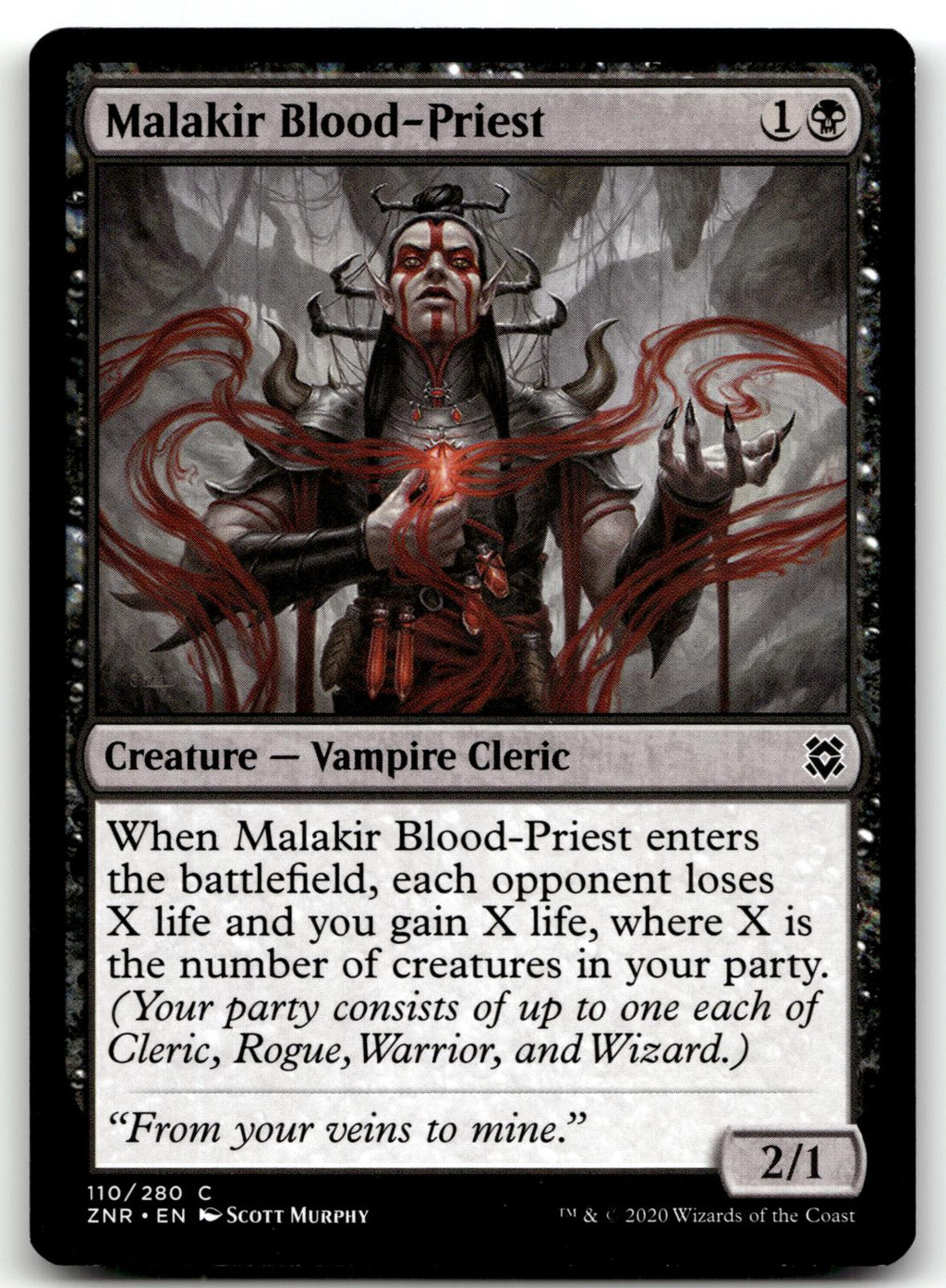 Malakir Blood-Priest 110 Common Zendikar Rising Magic: The Gathering Near Mint