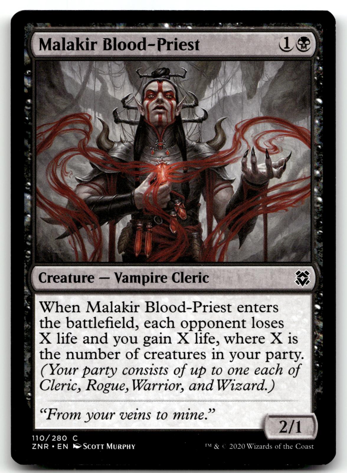 Malakir Blood-Priest 110 Common Zendikar Rising Magic: The Gathering Near Mint