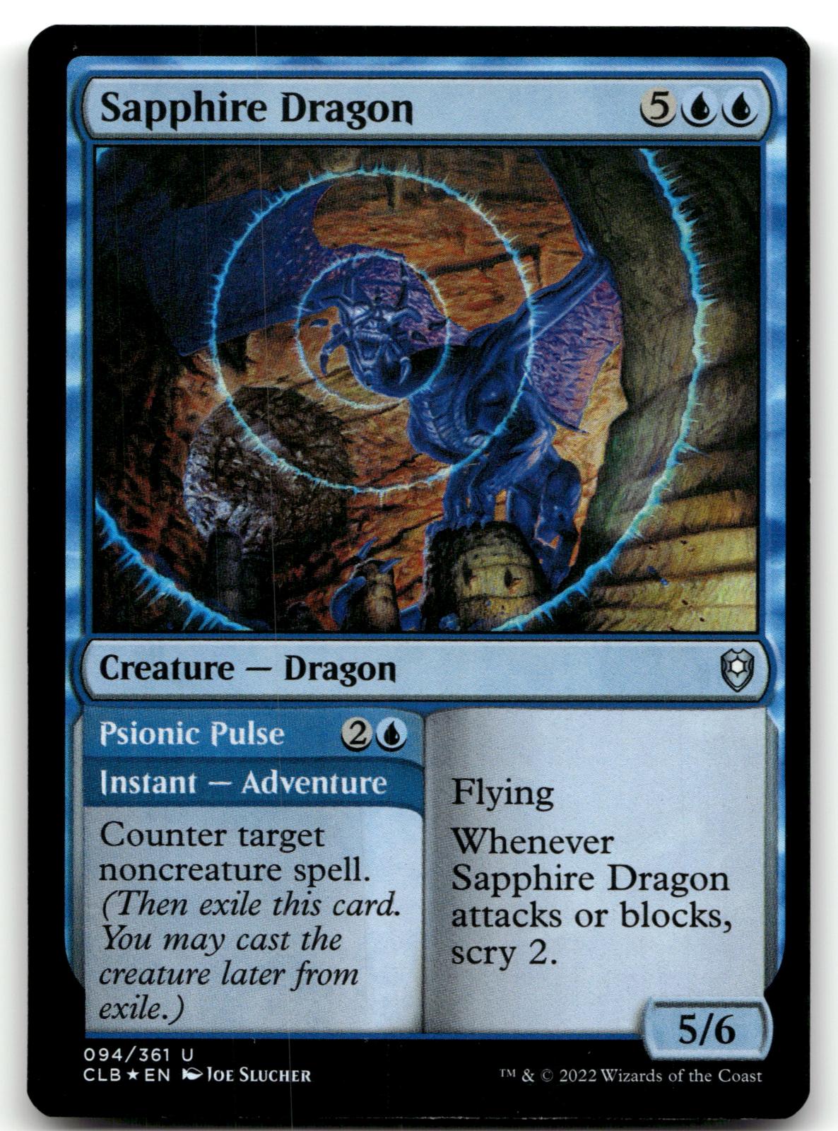 Sapphire Dragon 94 Commander Legends: Battle for Baldur's Gate Magic: The Gathering Foil NM