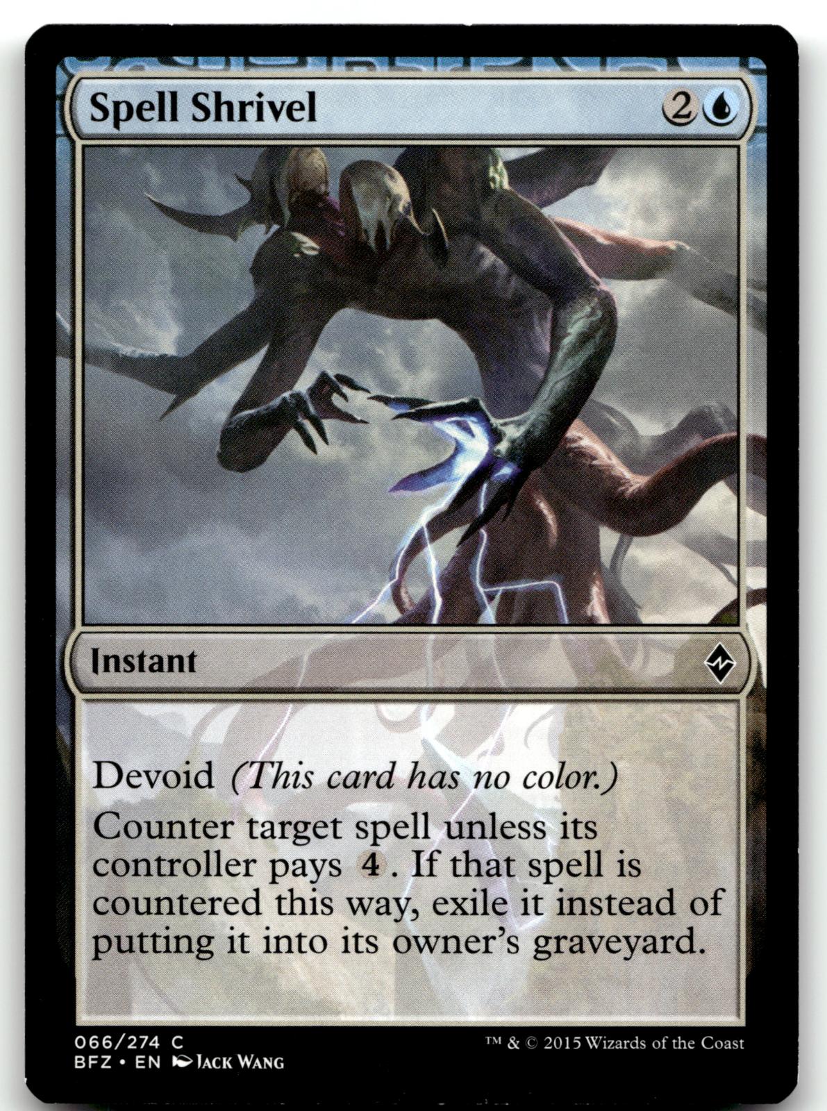 Spell Shrivel 66 Common Battle for Zendikar Magic: The Gathering Near Mint