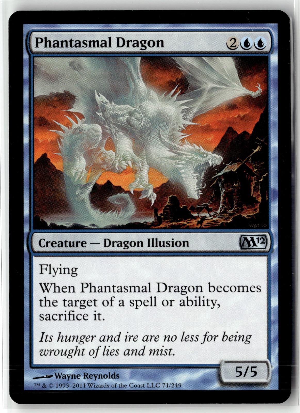 Phantasmal Dragon 71 Uncommon Magic 2012 (M12) Magic: The Gathering Near Mint