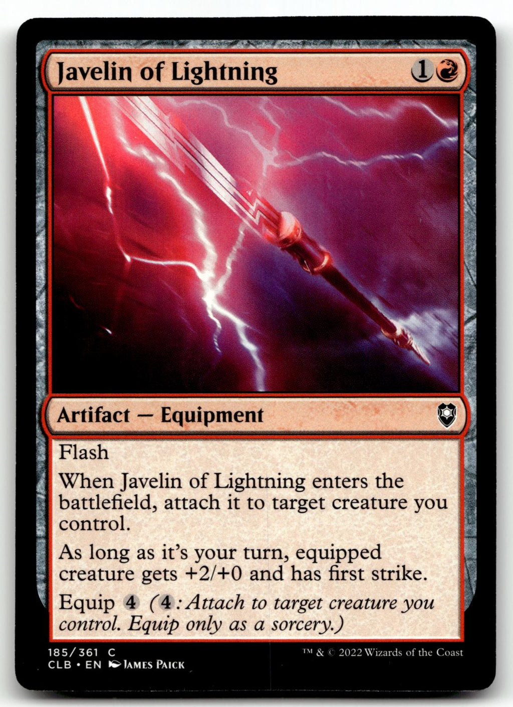 Javelin of Lightning 185 Commander Legends: Battle for Baldur's Gate Magic: The Gathering NM