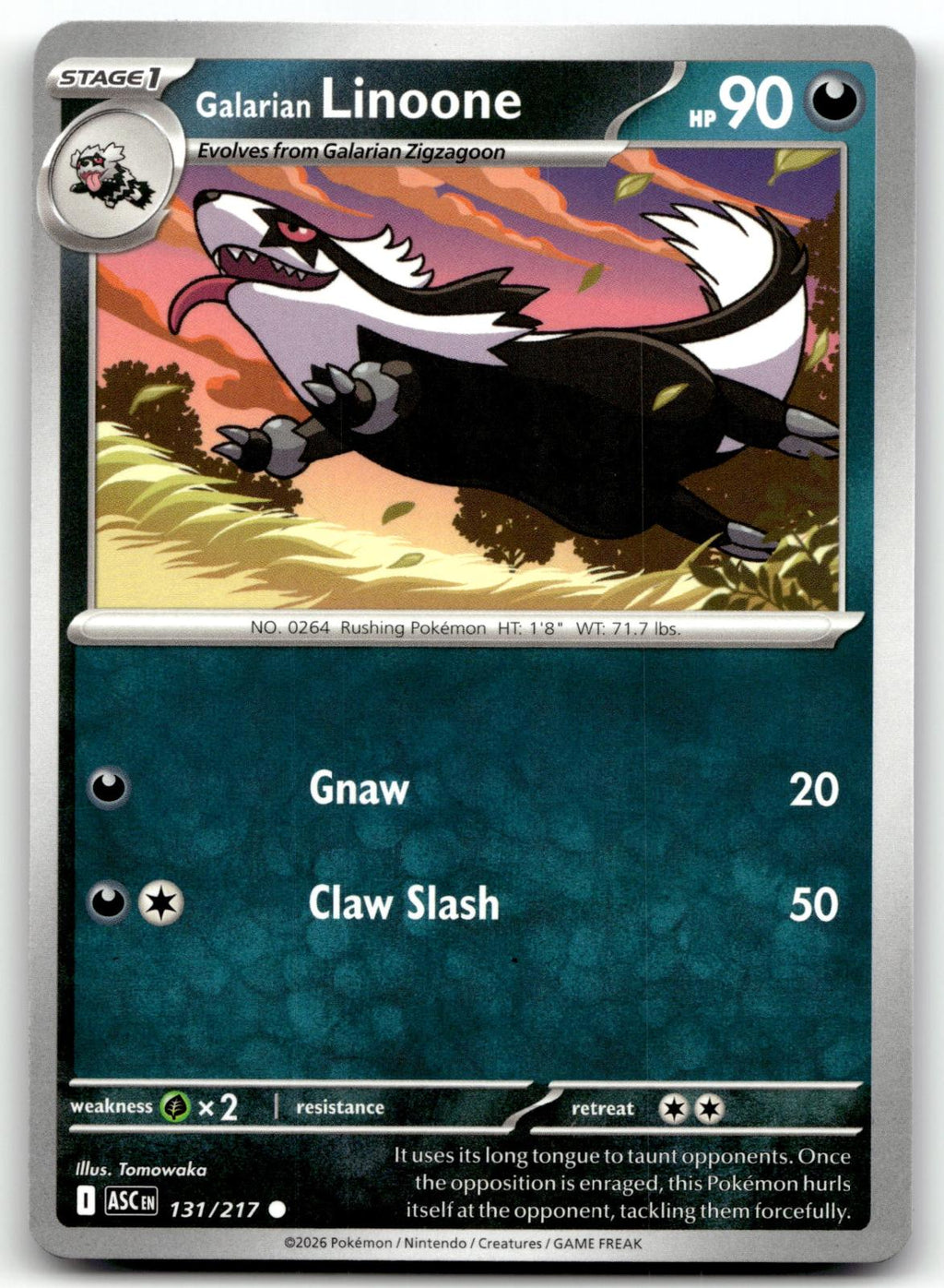 Galarian Linoone 131/217 Common Ascended Heroes Pokemon Near Mint