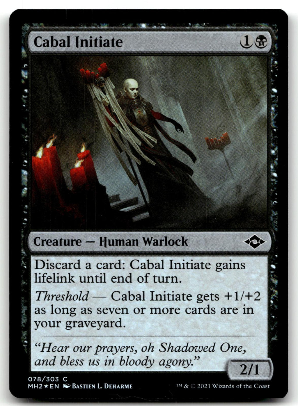 Cabal Initiate 78 Common Modern Horizons 2 Magic: The Gathering Foil Near Mint