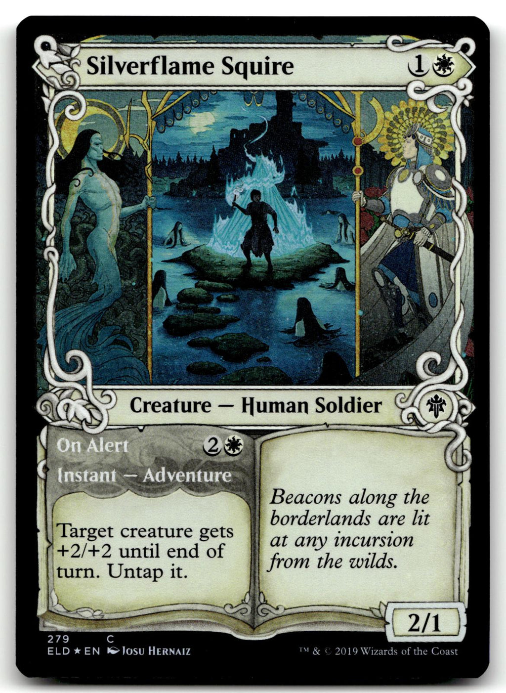 Silverflame Squire (Showcase) 279 Throne of Eldraine Magic: The Gathering Foil NM