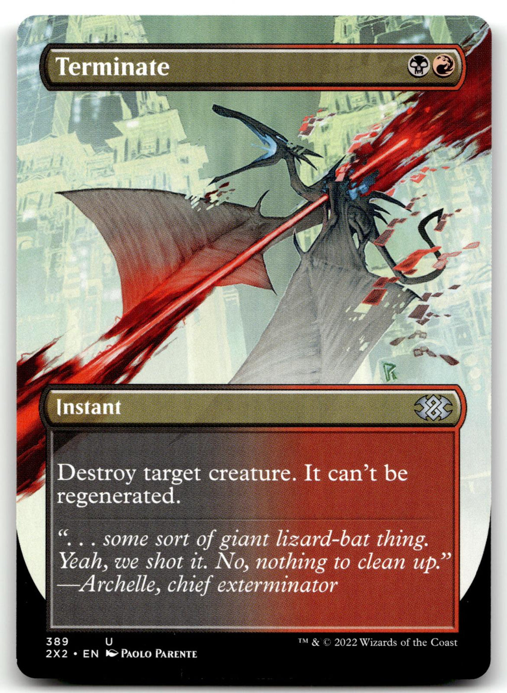 Terminate (Borderless) 389 Uncommon Double Masters 2022 Magic: The Gathering NM