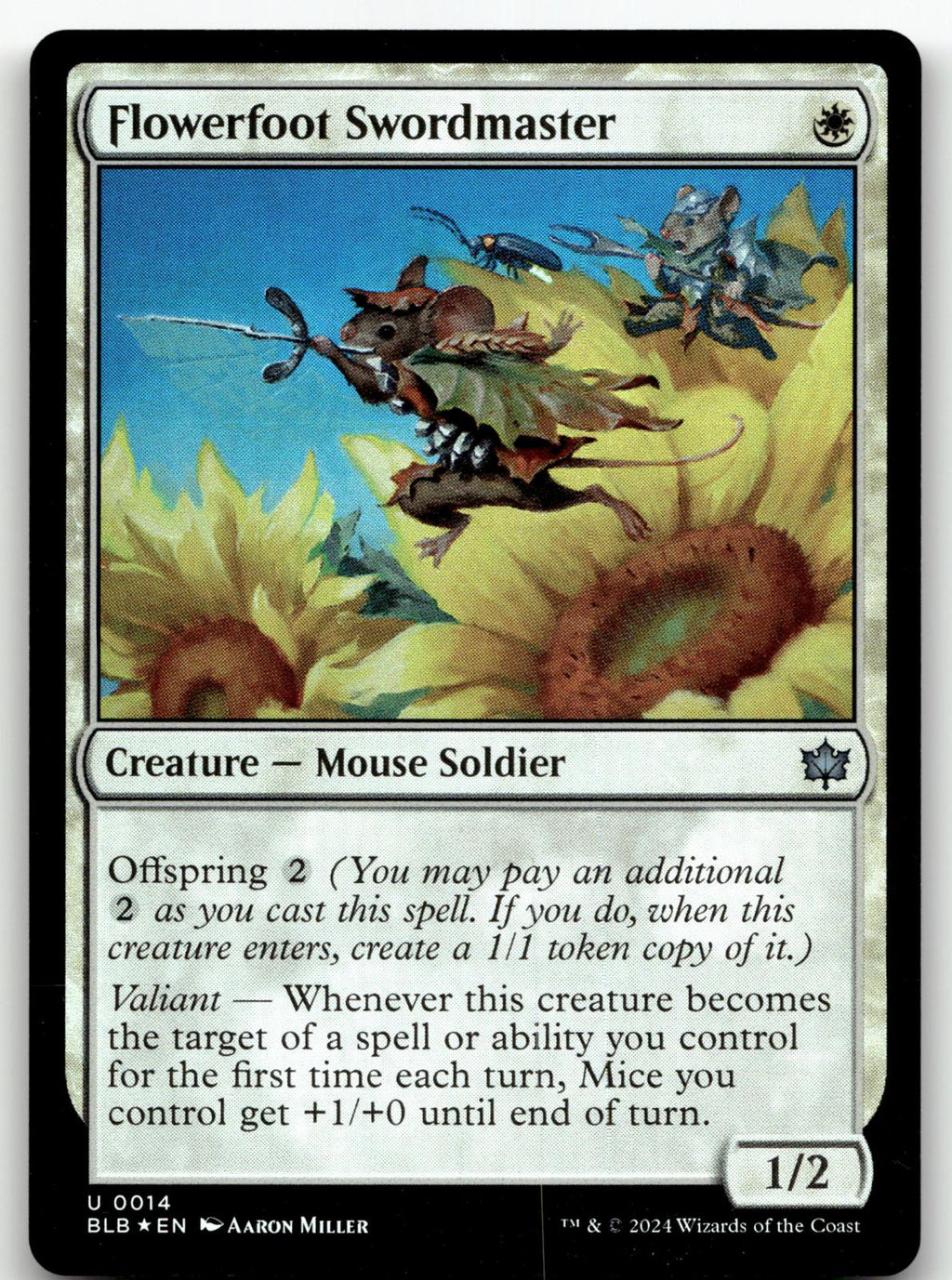 Flowerfoot Swordmaster 14 Uncommon Bloomburrow Magic: The Gathering Foil NM