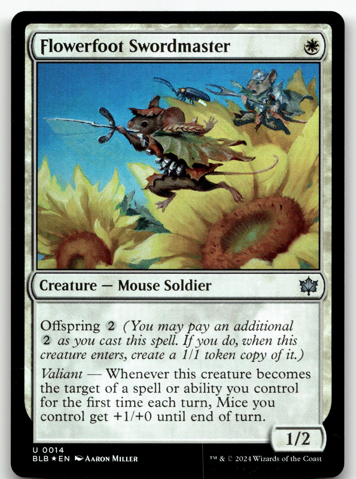 Flowerfoot Swordmaster 14 Uncommon Bloomburrow Magic: The Gathering Foil NM